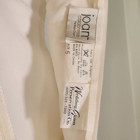 JOAN CALABRESE for Mon Cheri White Polka Dot Dress, Size 5 - Picture 11 of 11